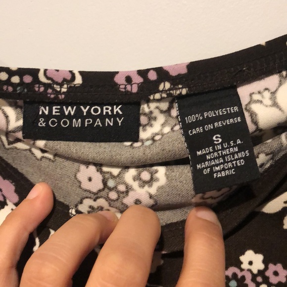 New York & Co. Floral Polyester Midi Skirt - Picture 3 of 4